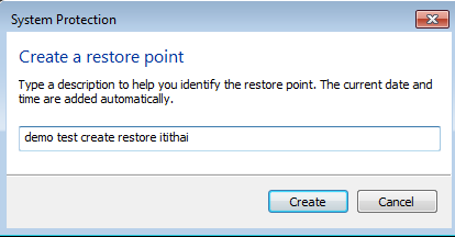 Create a restore point-Windows7-4