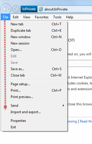 Export and Import Bookmark IE