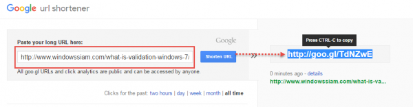 Google URL Shortener