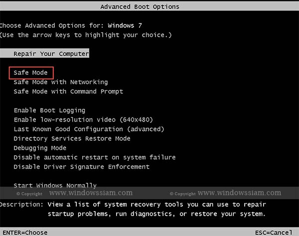 SafeMode-Windows7