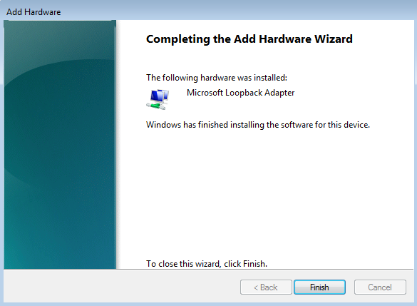 installing a loopback adapter on windows 7 oracle