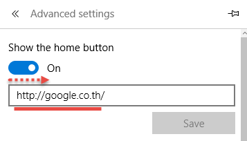 HOME PAGE MICROSOFT EDGE Setting3