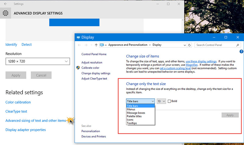 Advance Sizing Windows 10 Menu -3