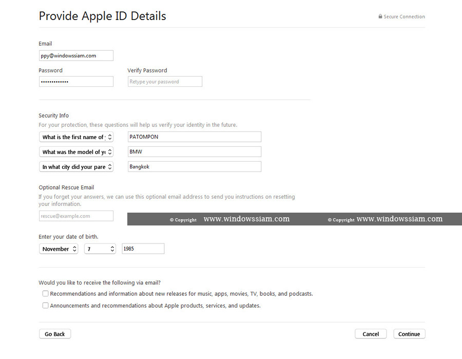 Register Apple ID with iTunes 12 -5