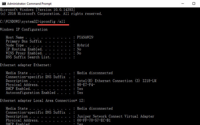 IP Address Windows 10 - cmd2